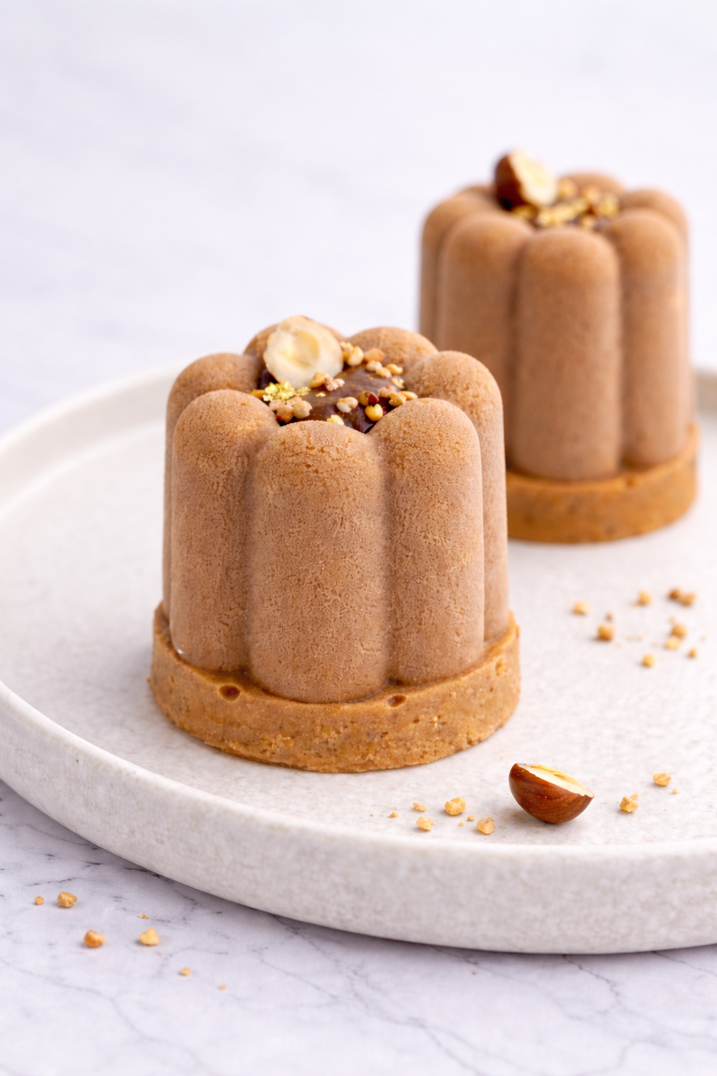 Entremets chocolat lait et crémeux chocolat noir au sarrasin torréfié